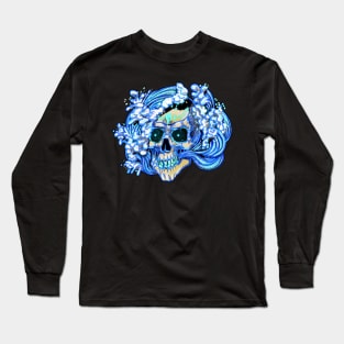 Crashing Wave Rune Skull Long Sleeve T-Shirt